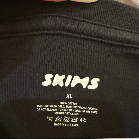 NWT SKIMS MENS CLASSIC COTTON TEE ONXY BLACK XL - Picture 7 of 8